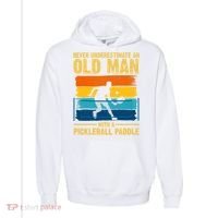 Never Underestimate An Old Man With A Pickleball Paddle Comfort Colors Garment-Dyed Hooded Sweatshirt thumb 0