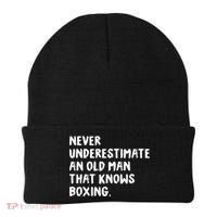Never Underestimate An Old Man That Knows Boxing Beanie thumb 0