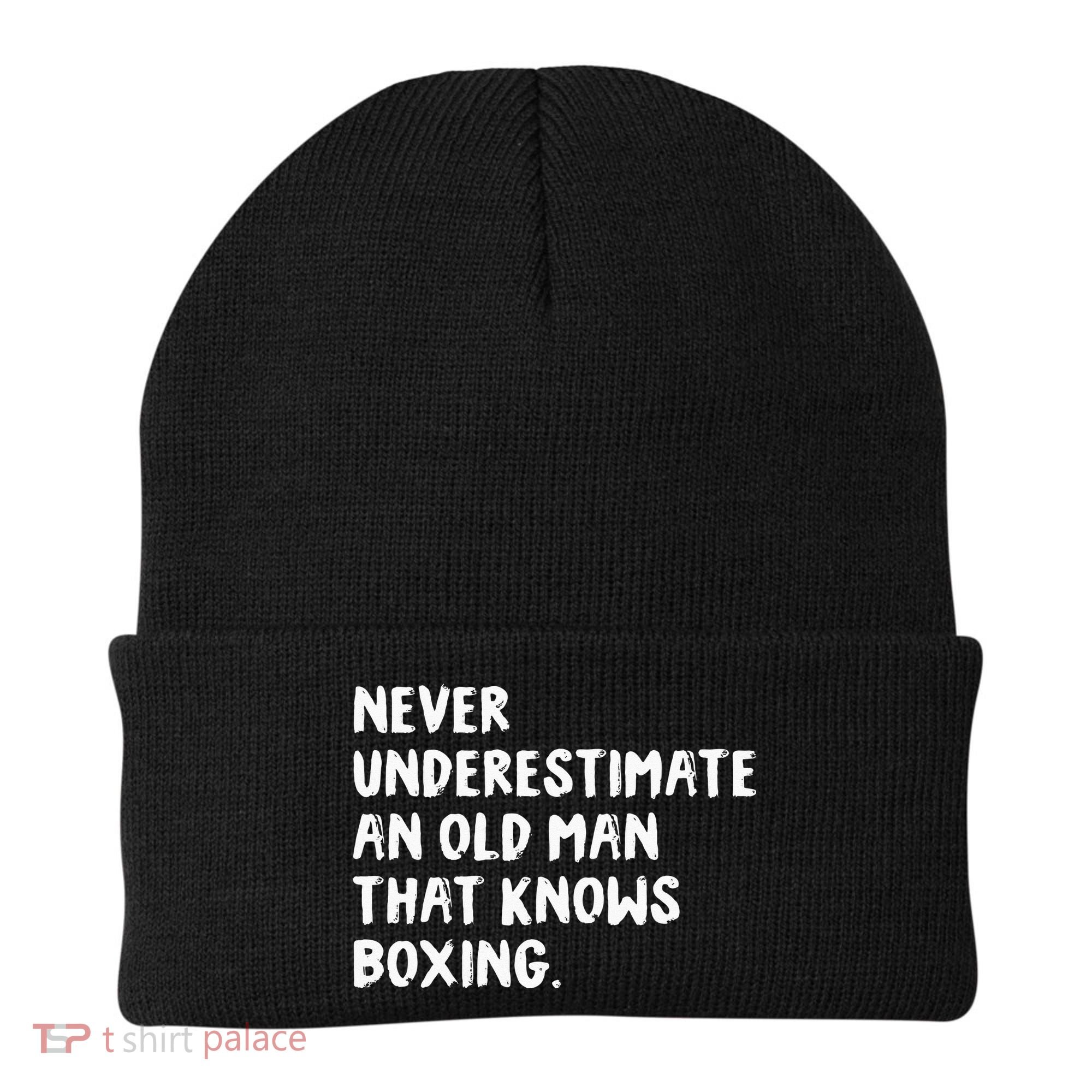 Never Underestimate An Old Man That Knows Boxing Beanie