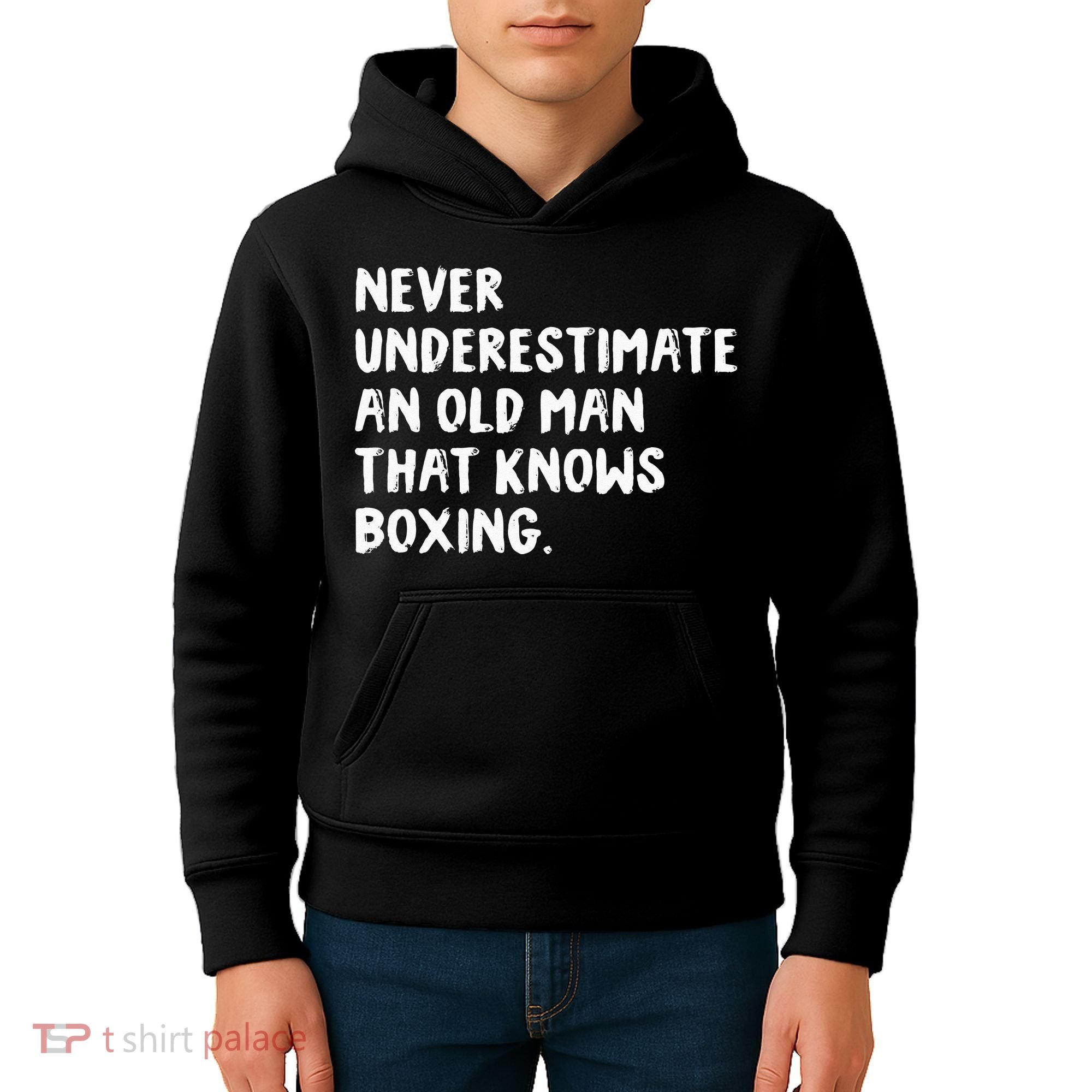 Never Underestimate An Old Man That Knows Boxing Kids Hoodie