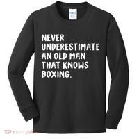 Never Underestimate An Old Man That Knows Boxing Kids Long Sleeve Shirt thumb 0