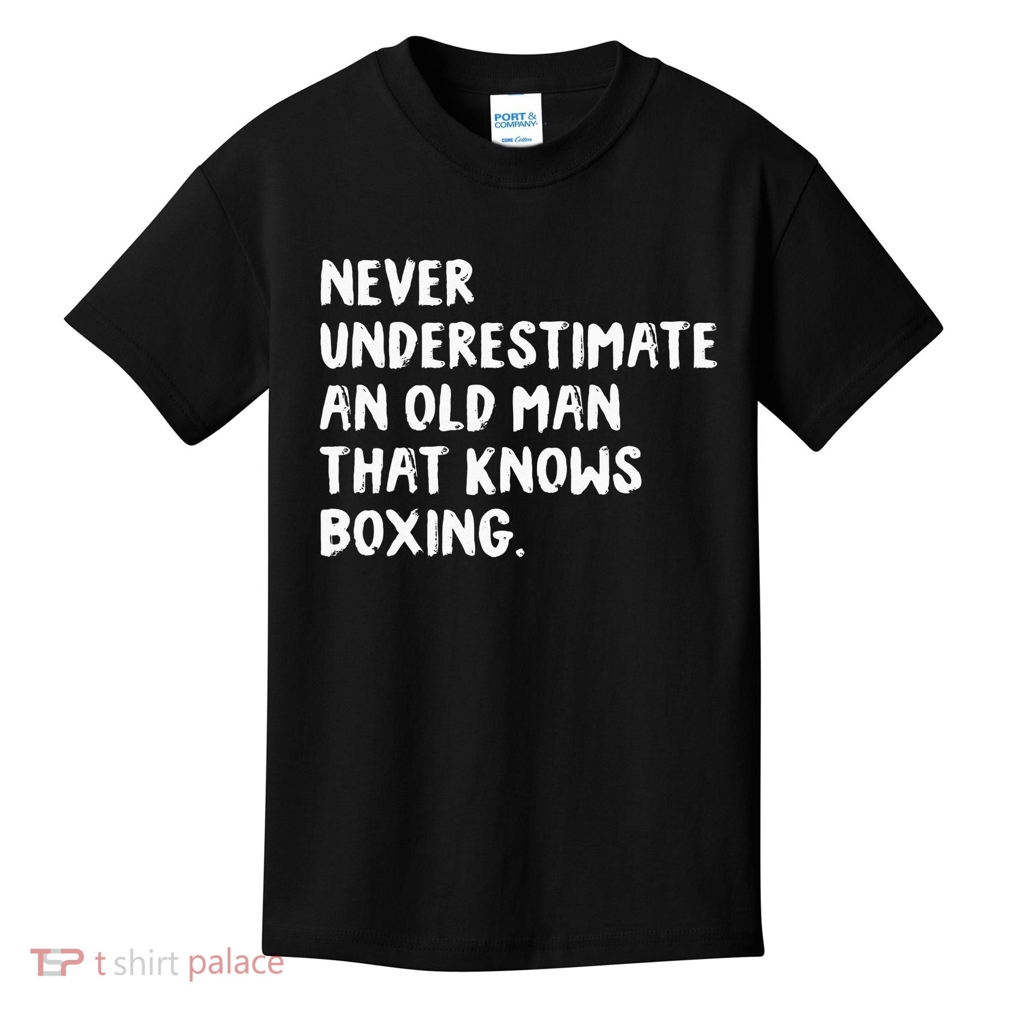 Never Underestimate An Old Man That Knows Boxing Kids T-Shirt