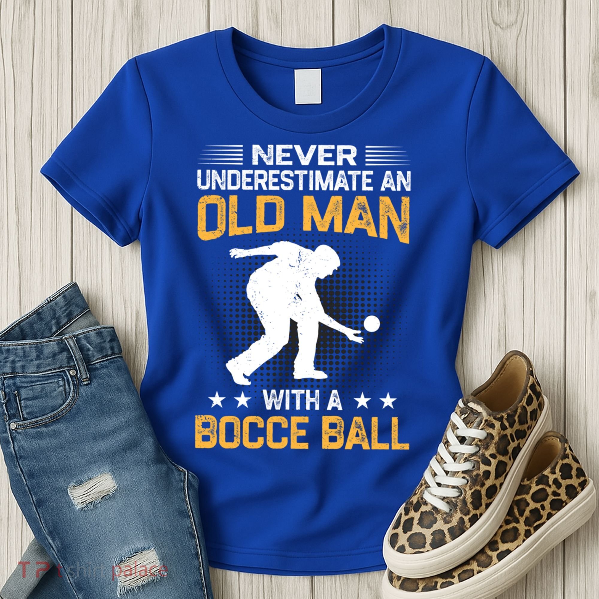 Never Underestimate An Old With A Bocce Ball Gift Women's T-Shirt