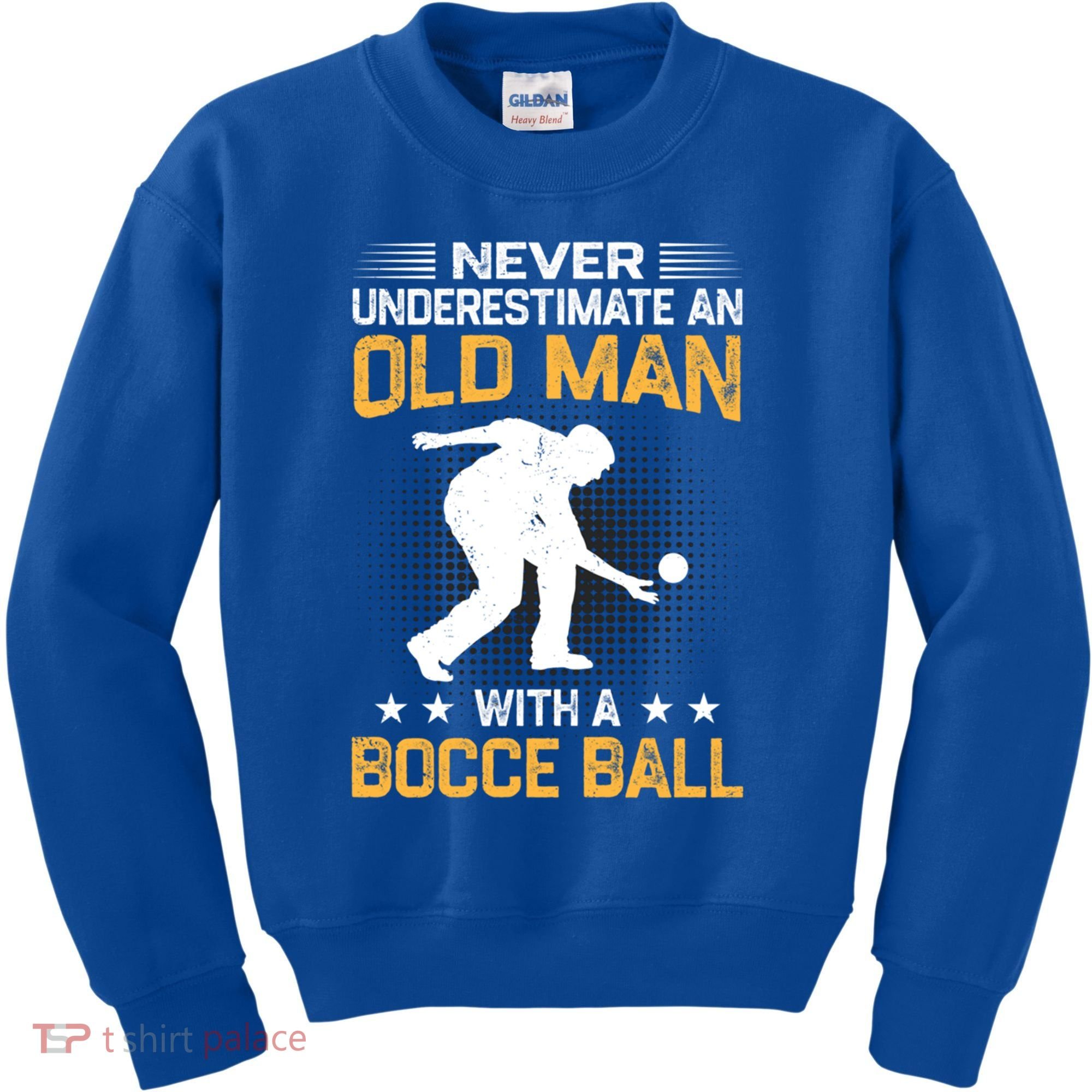 Never Underestimate An Old With A Bocce Ball Gift Kids Sweatshirt