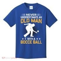 Never Underestimate An Old With A Bocce Ball Gift Kids T-Shirt thumb 0