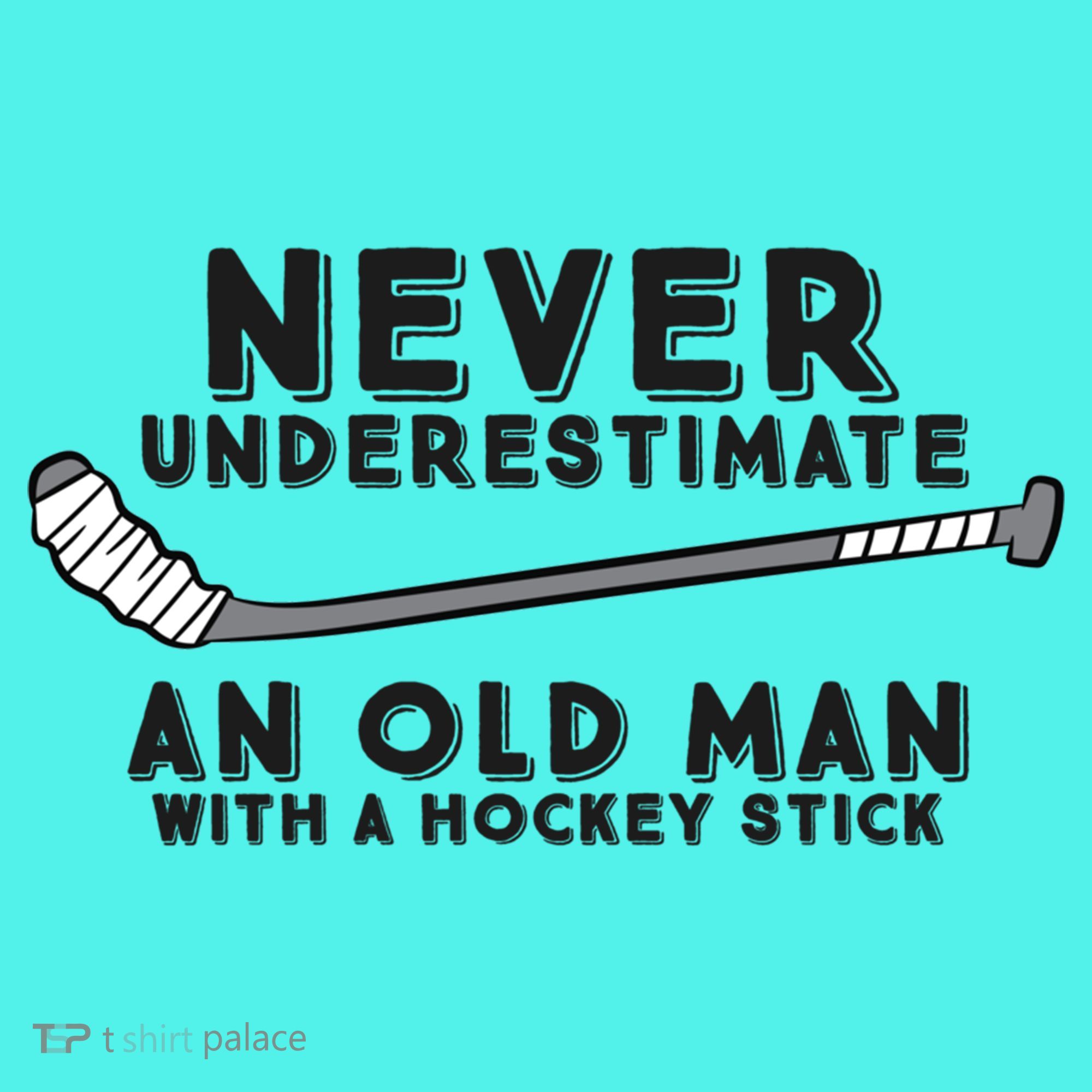 Never Underestimate An Old Man With A Stick Retired Hockey Funny Gift Mousepad