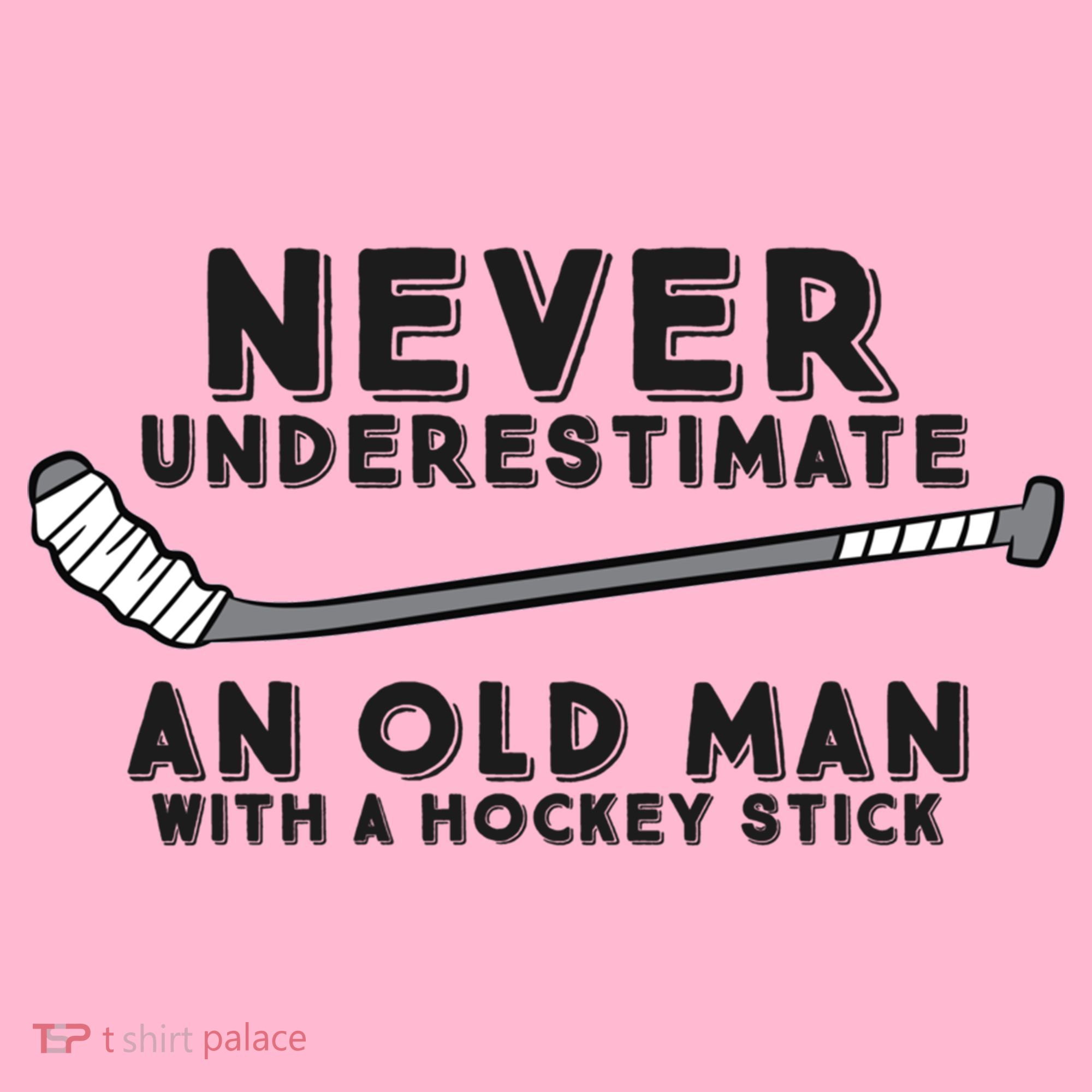Never Underestimate An Old Man With A Stick Retired Hockey Funny Gift Coaster