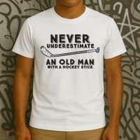 Never Underestimate An Old Man With A Stick Retired Hockey Funny Gift T-Shirt thumb 3