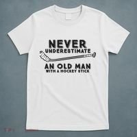 Never Underestimate An Old Man With A Stick Retired Hockey Funny Gift T-Shirt thumb 5