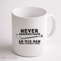 Never Underestimate An Old Man With A Stick Retired Hockey Funny Gift Coffee Mug thumb 1