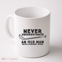 Never Underestimate An Old Man With A Stick Retired Hockey Funny Gift Coffee Mug thumb 0