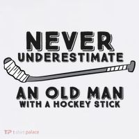Never Underestimate An Old Man With A Stick Retired Hockey Funny Gift Polo thumb 3