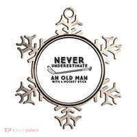 Never Underestimate An Old Man With A Stick Retired Hockey Funny Gift Ornament thumb 0