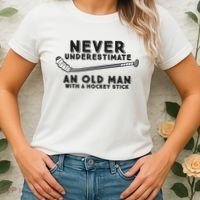 Never Underestimate An Old Man With A Stick Retired Hockey Funny Gift Women's T-Shirt thumb 2
