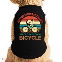 Never Underestimate An Old Guy On A Bicycle Cycling Doggie Tank thumb 0