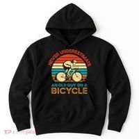 Never Underestimate An Old Guy On A Bicycle Cycling Hoodie thumb 0