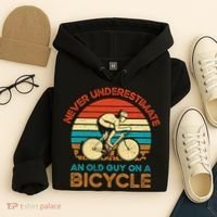 Never Underestimate An Old Guy On A Bicycle Cycling Hoodie thumb 4