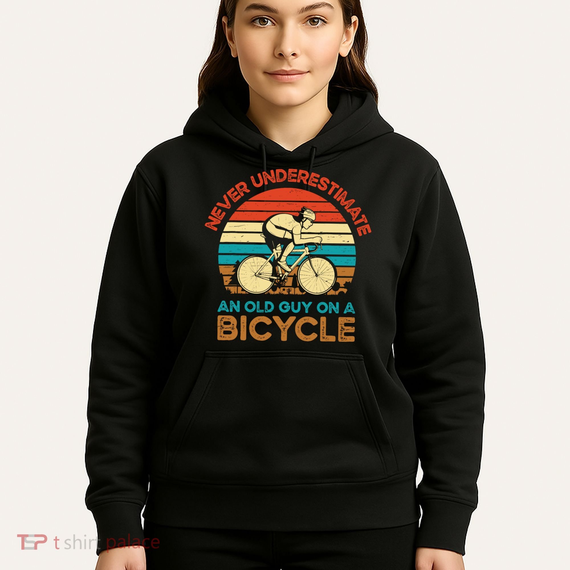 Never Underestimate An Old Guy On A Bicycle Cycling Hoodie