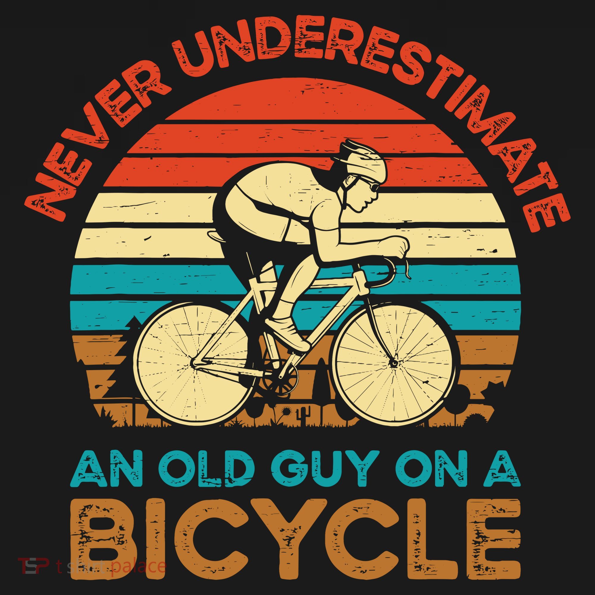 Never Underestimate An Old Guy On A Bicycle Cycling Long Sleeve Shirt