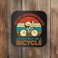 Never Underestimate An Old Guy On A Bicycle Cycling Coaster thumb 0