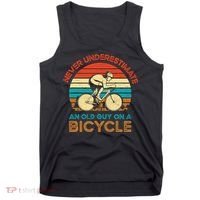Never Underestimate An Old Guy On A Bicycle Cycling Tank Top thumb 0