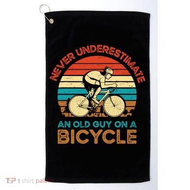 Never Underestimate An Old Guy On A Bicycle Cycling Golf Towel