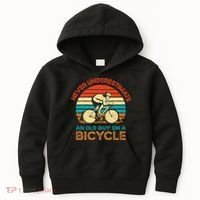 Never Underestimate An Old Guy On A Bicycle Cycling Kids Hoodie thumb 0