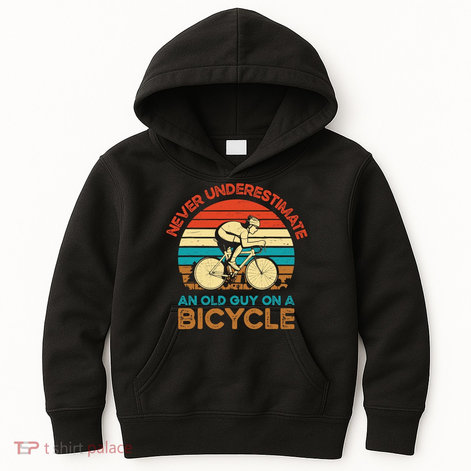 Never Underestimate An Old Guy On A Bicycle Cycling Kids Hoodie