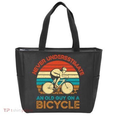 Never Underestimate An Old Guy On A Bicycle Cycling Tote Bag