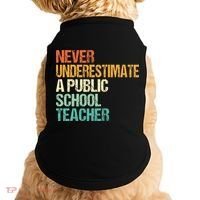 Never Underestimate A Public School Teacher Harris Walz 2024 Doggie Tank thumb 0