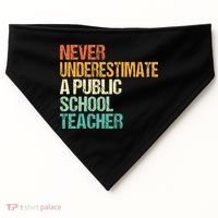 Never Underestimate A Public School Teacher Harris Walz 2024 USA-Made Doggie Bandana thumb 0