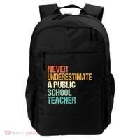 Never Underestimate A Public School Teacher Harris Walz 2024 Backpack thumb 0