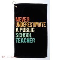 Never Underestimate A Public School Teacher Harris Walz 2024 Golf Towel thumb 0