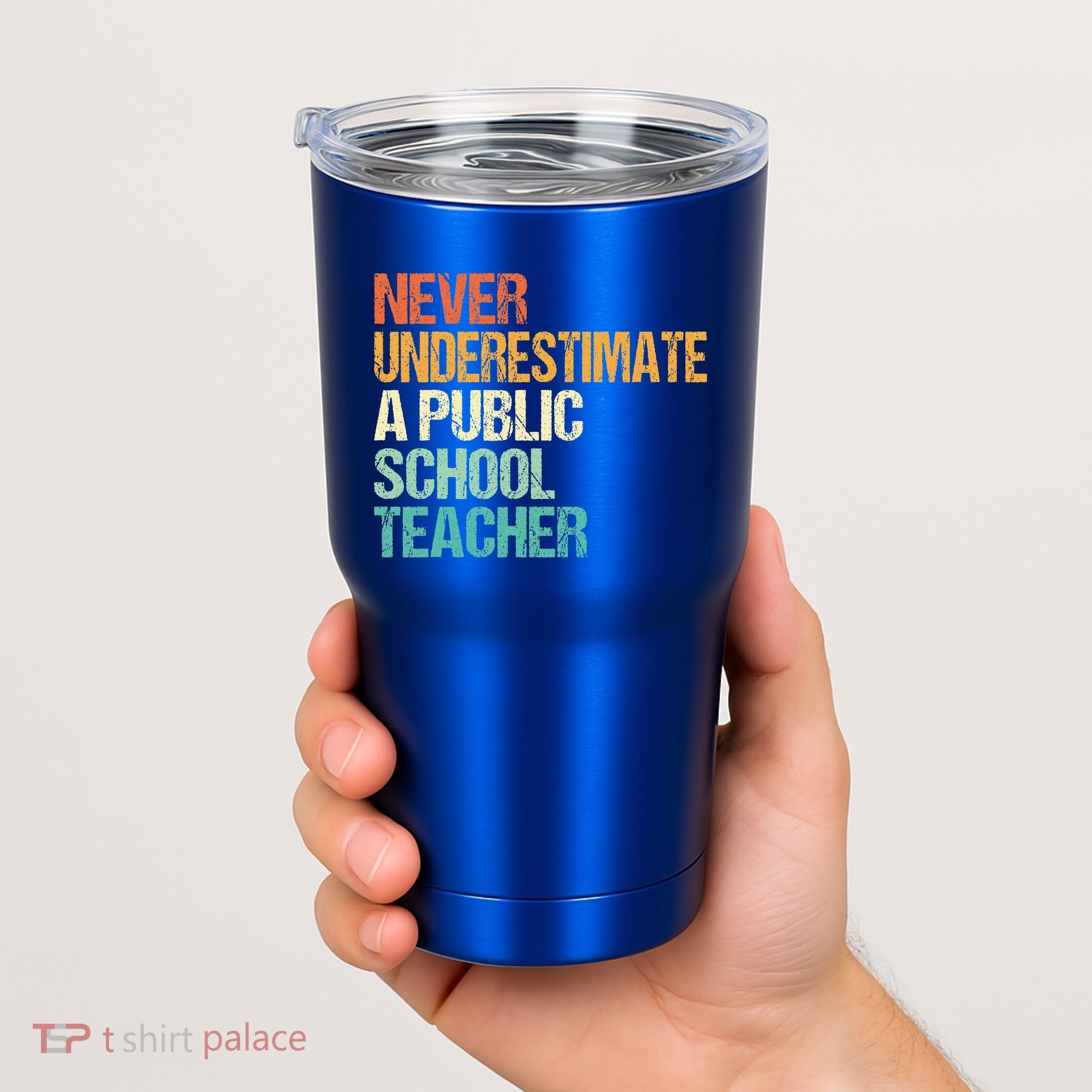 Never Underestimate A Public School Teacher Harris Walz 2024 Tumbler