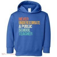 Never Underestimate A Public School Teacher Harris Walz 2024 Toddler Hoodie thumb 0