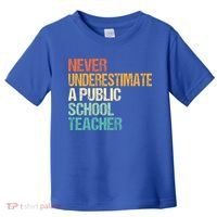 Never Underestimate A Public School Teacher Harris Walz 2024 Toddler T-Shirt thumb 0