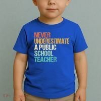 Never Underestimate A Public School Teacher Harris Walz 2024 Toddler T-Shirt thumb 2