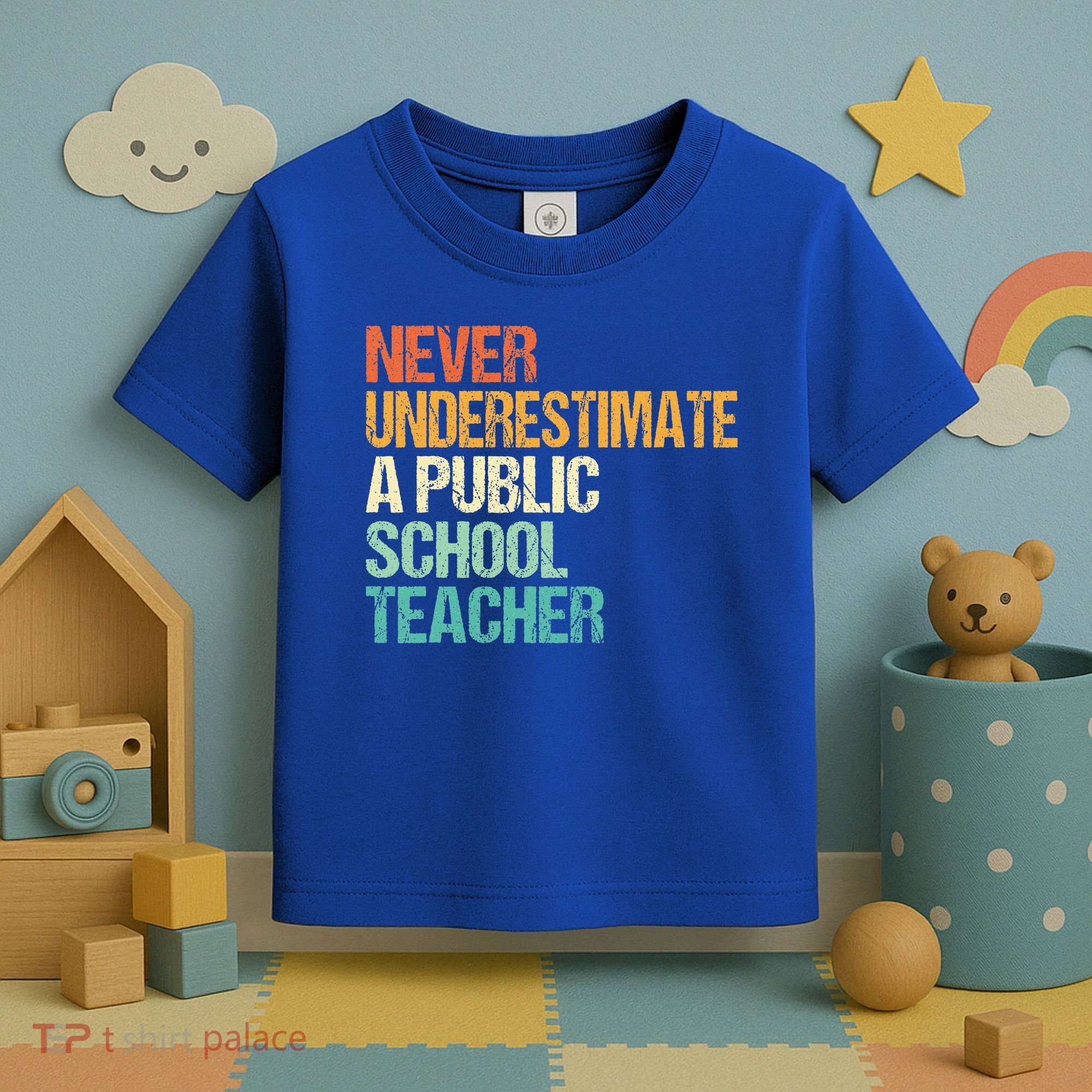 Never Underestimate A Public School Teacher Harris Walz 2024 Toddler T-Shirt