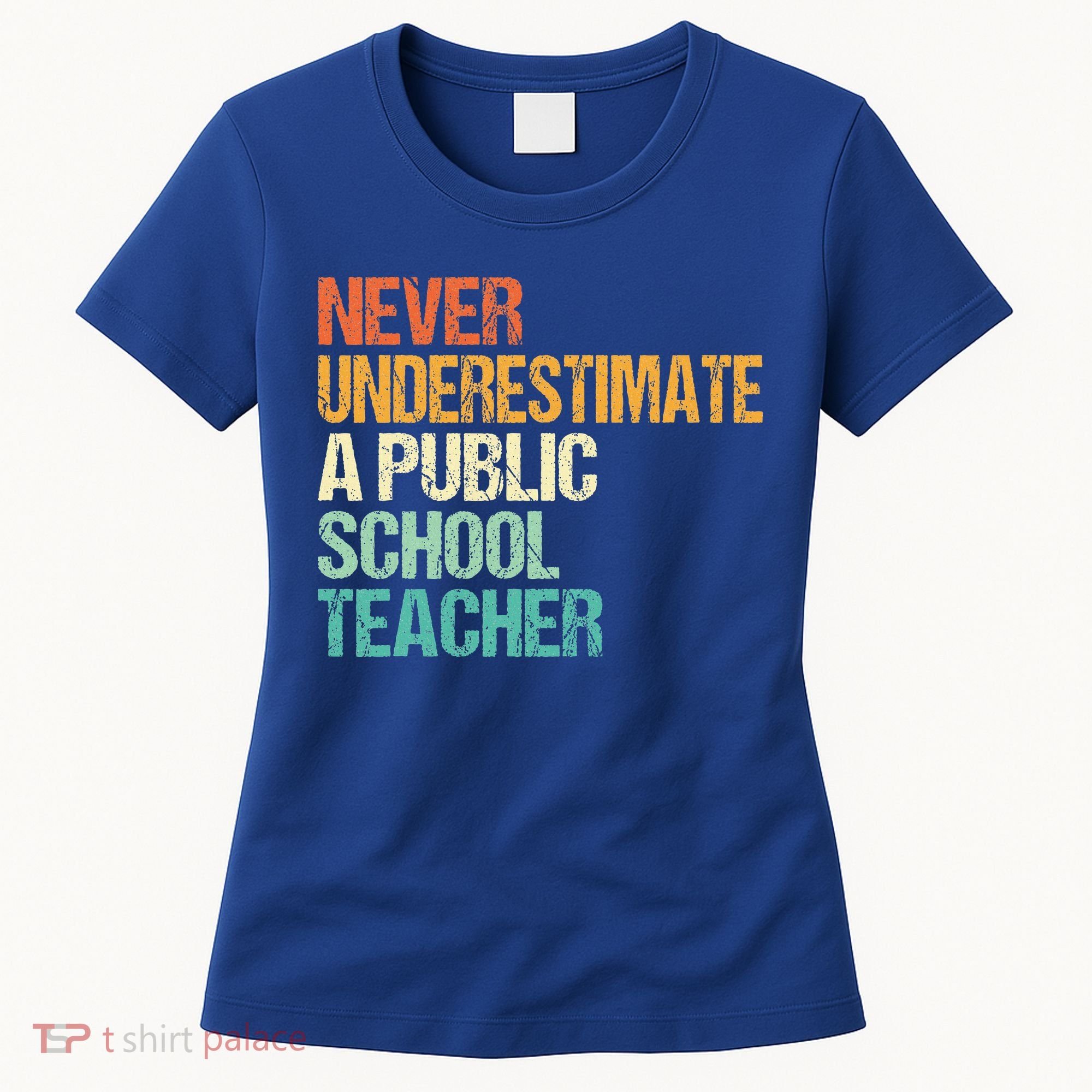 Never Underestimate A Public School Teacher Harris Walz 2024 Women's T-Shirt