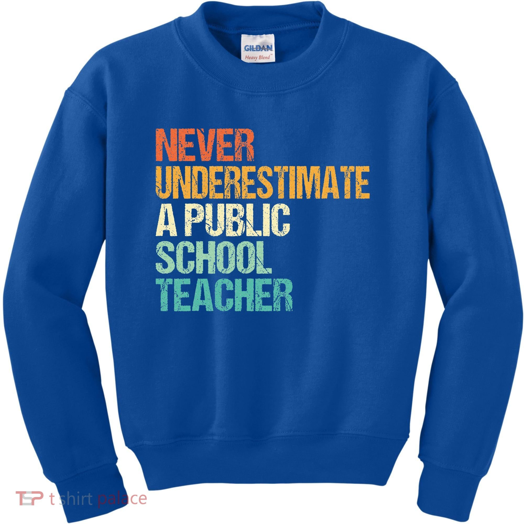Never Underestimate A Public School Teacher Harris Walz 2024 Kids Sweatshirt