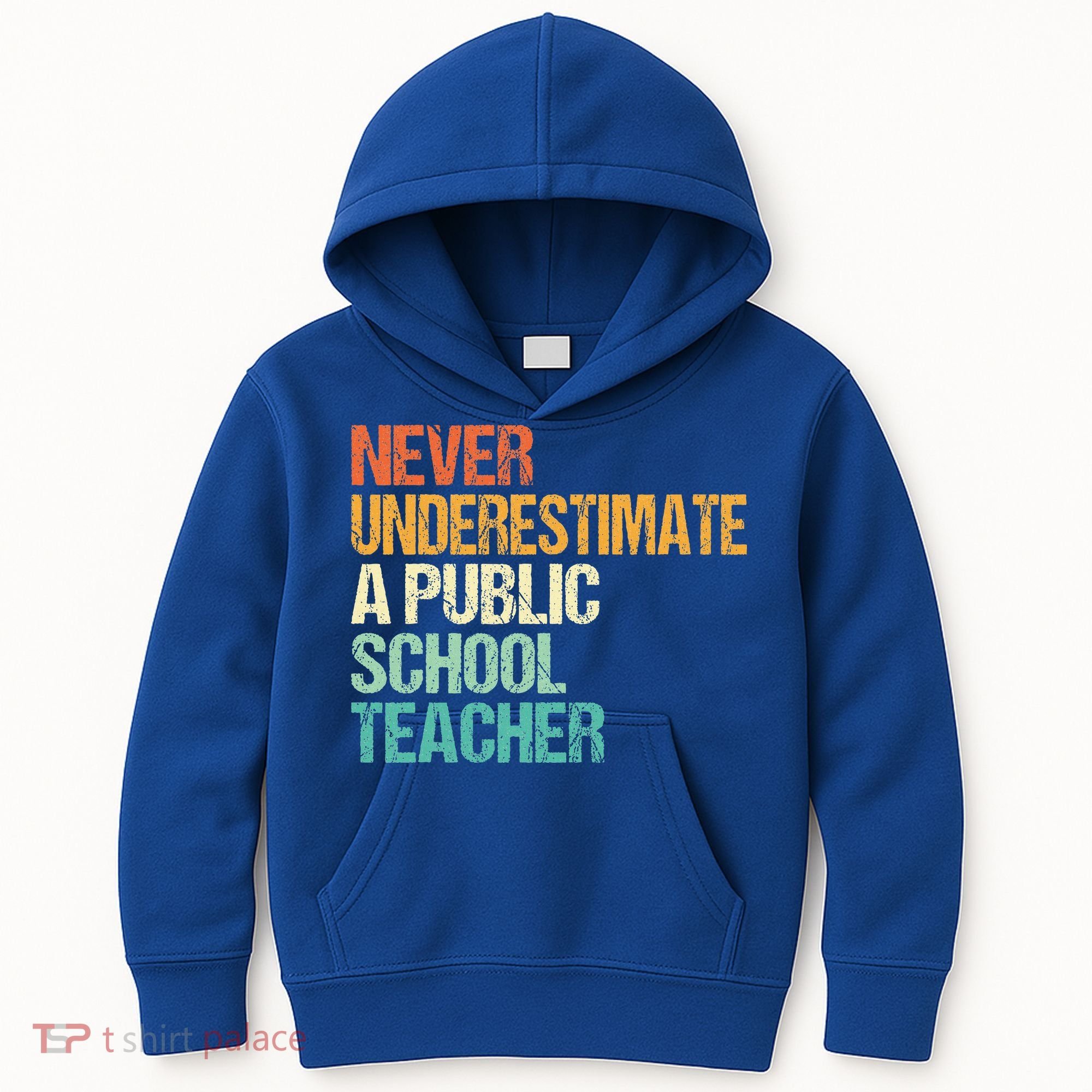 Never Underestimate A Public School Teacher Harris Walz 2024 Kids Hoodie