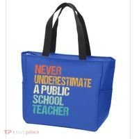 Never Underestimate A Public School Teacher Harris Walz 2024 Tote Bag thumb 3
