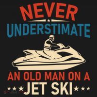 Never Underestimate An Old On A Jet Ski Gift Bucket Hat thumb 4