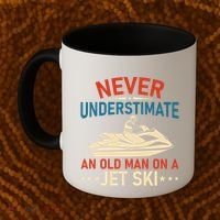 Never Underestimate An Old On A Jet Ski Gift Coffee Mug thumb 2