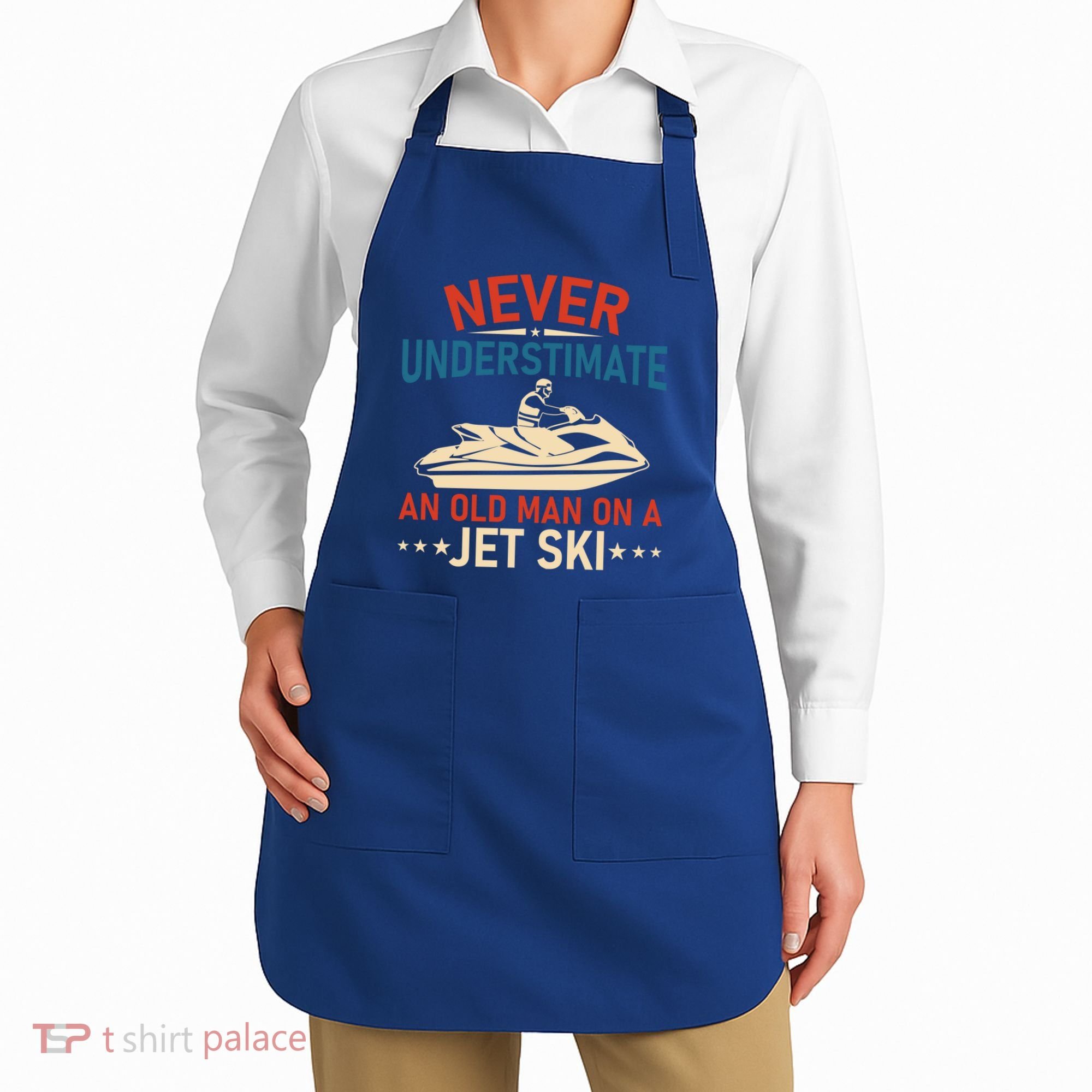 Never Underestimate An Old On A Jet Ski Gift Apron