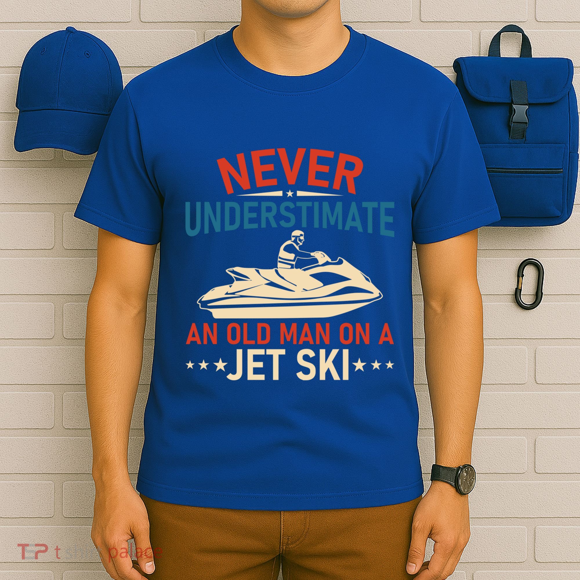 Never Underestimate An Old On A Jet Ski Gift T-Shirt