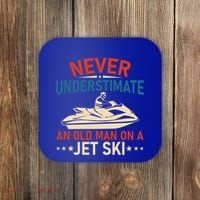 Never Underestimate An Old On A Jet Ski Gift Coaster thumb 0
