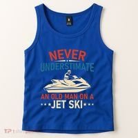 Never Underestimate An Old On A Jet Ski Gift Tank Top thumb 2