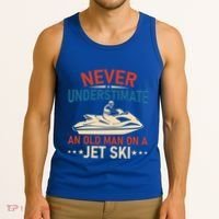 Never Underestimate An Old On A Jet Ski Gift Tank Top thumb 3