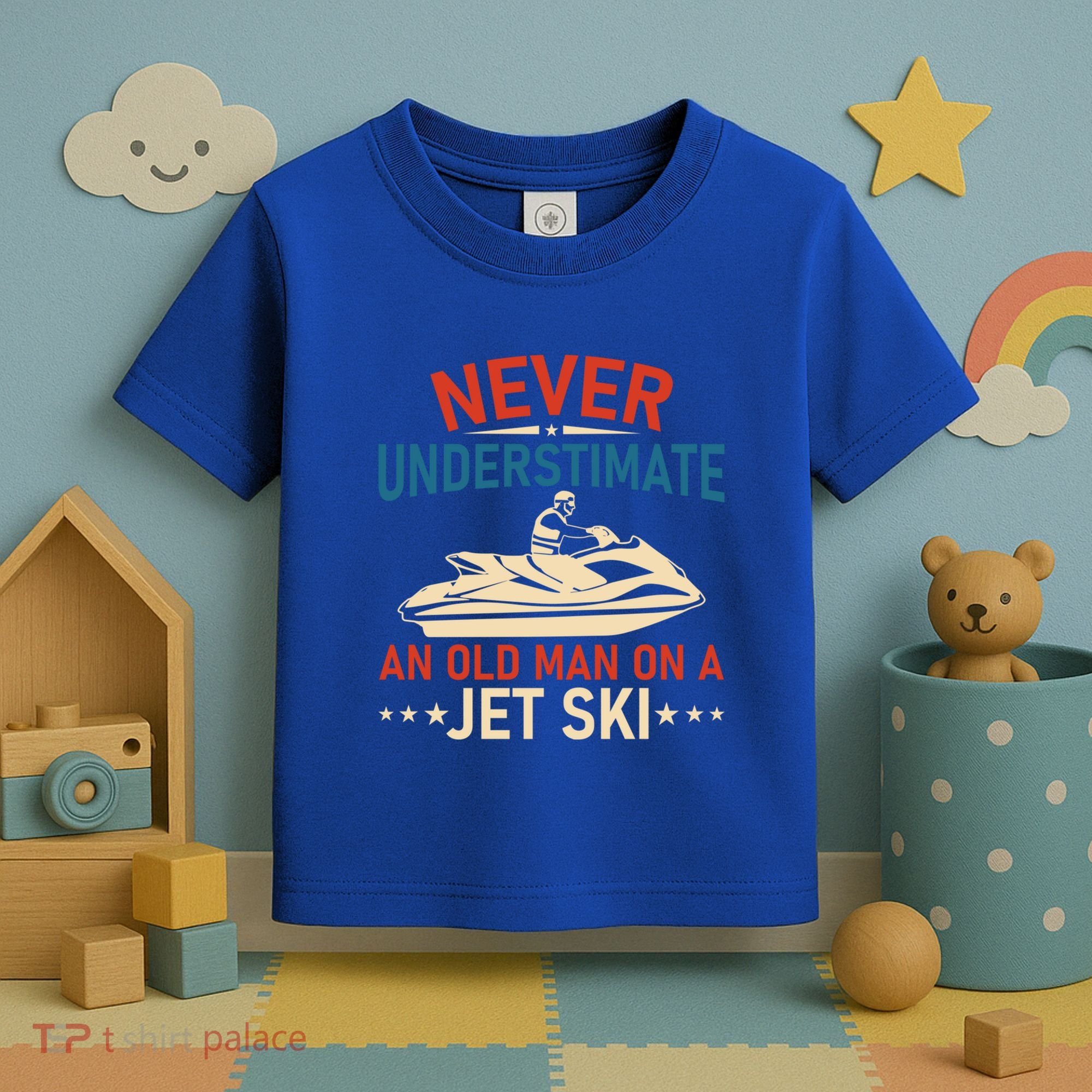 Never Underestimate An Old On A Jet Ski Gift Toddler T-Shirt